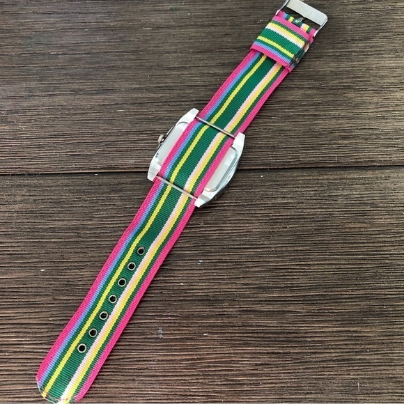 Striped Large Face Ribbon belt watch - Picture 3 of 3